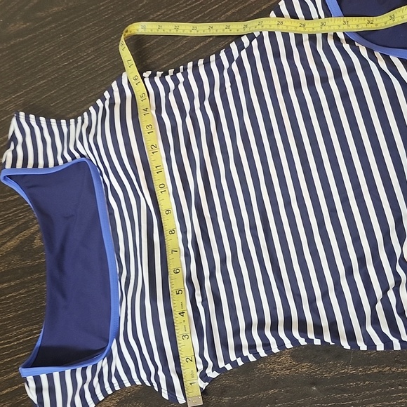 Lands' End Women's One Piece Swimsuit, XL Modest Stripes - Picture 5 of 7